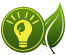 Green energy images: green leaf and light bulb
